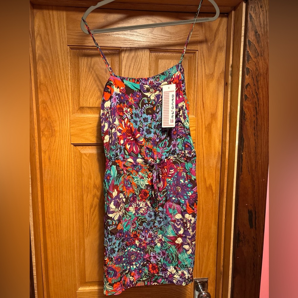 Decode 1.8 Silk Multicolor Dress Size 8 Sundress Floral new